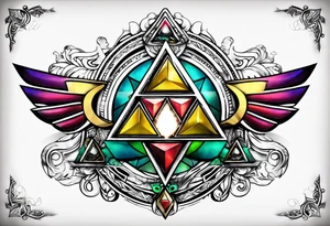 Triforce from the Zelda series highlighting courage And femininity tattoo idea