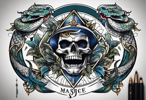 snake and dagger tattoo idea