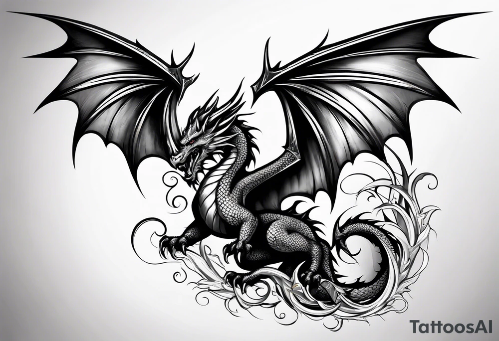Dragon wings of various elements tattoo idea
