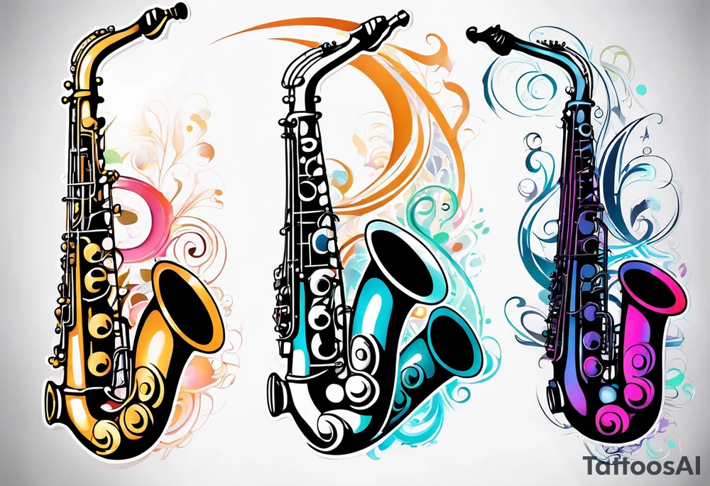 saxophone music tattoo idea