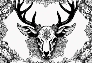 Stag skull western tattoo idea