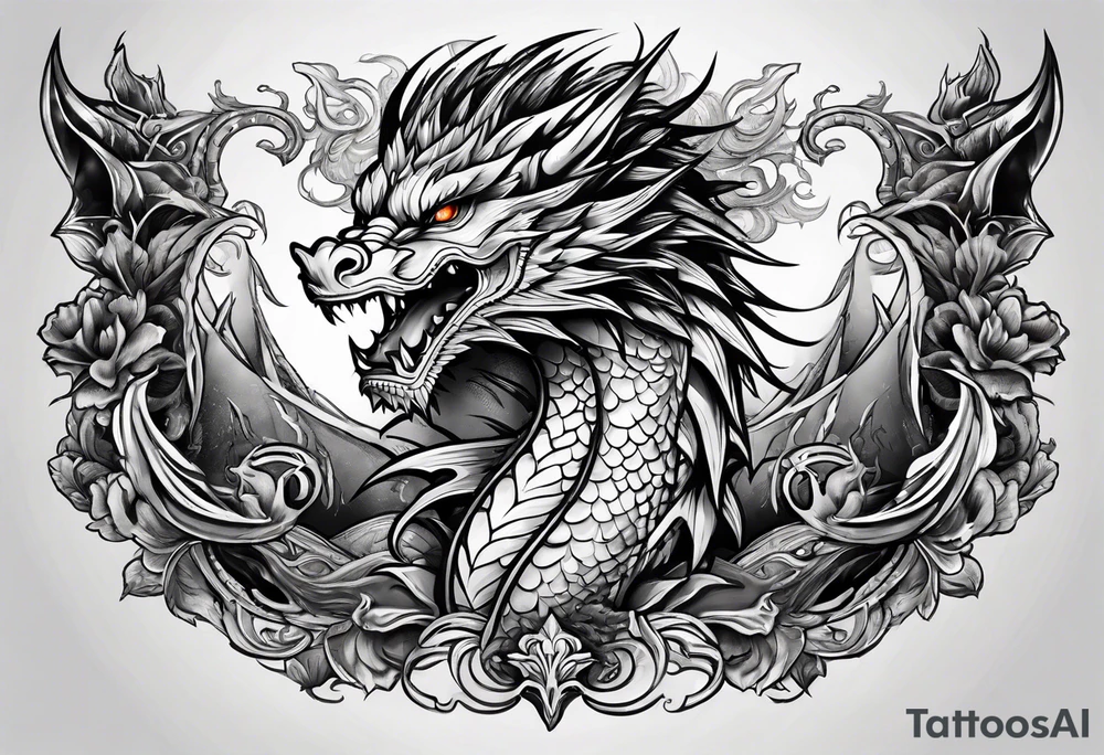 roaring dragons tattoo idea