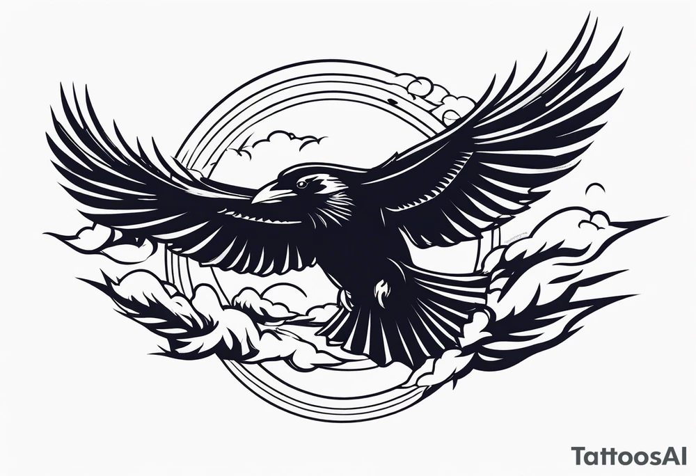 ravens in flight tattoo idea