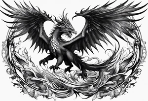 phoenix fighting dragon tattoo idea