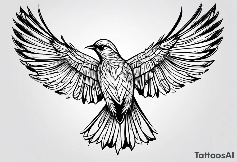 Single line bird tattoo idea