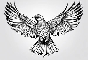 Single line bird tattoo idea
