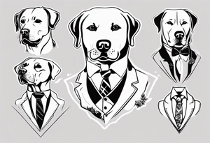 A labrador in a double breasted suit tattoo idea