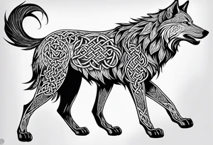 Celtic wolf tattoo idea