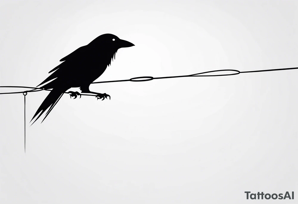 feminine tattoo crow on a wire tattoo idea