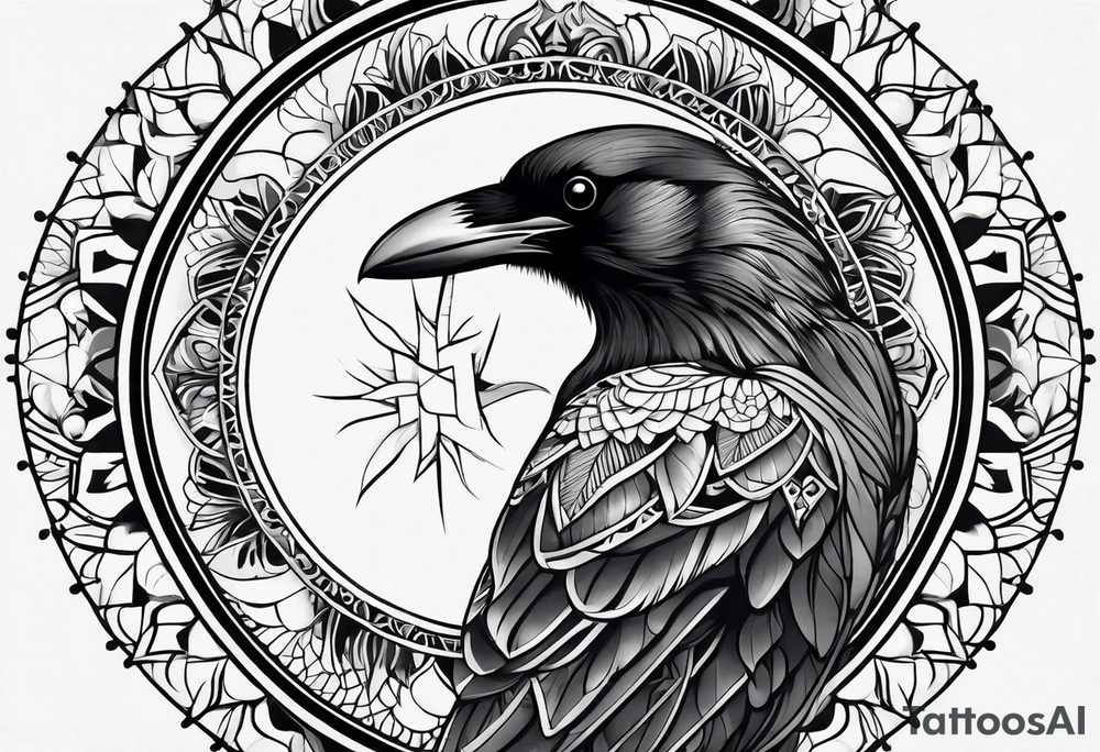 Crow mandala tattoo idea