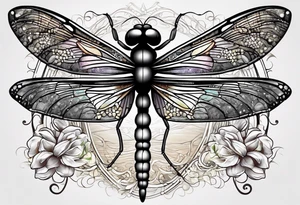 Barcode with dragonfly above tattoo idea