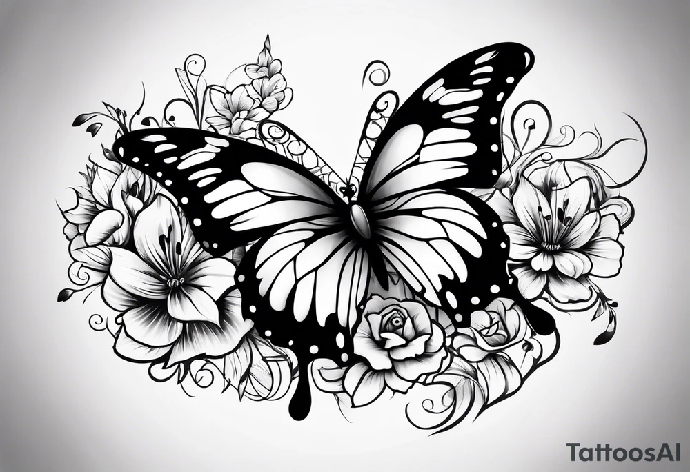 Butterflies and NCJB letters tattoo idea