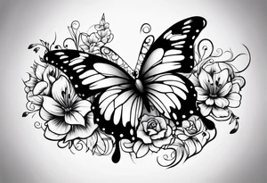 Butterflies and NCJB letters tattoo idea
