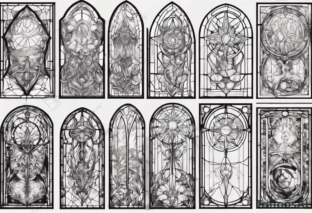 Stained glass window tattoo idea