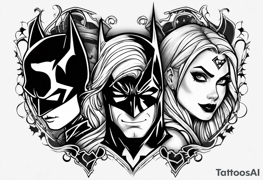harley quin and batman tattoo idea