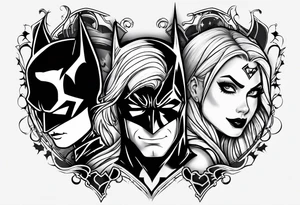 harley quin and batman tattoo idea