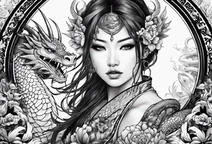 fit in one sheet warrior nymph with dragon tattoo idea