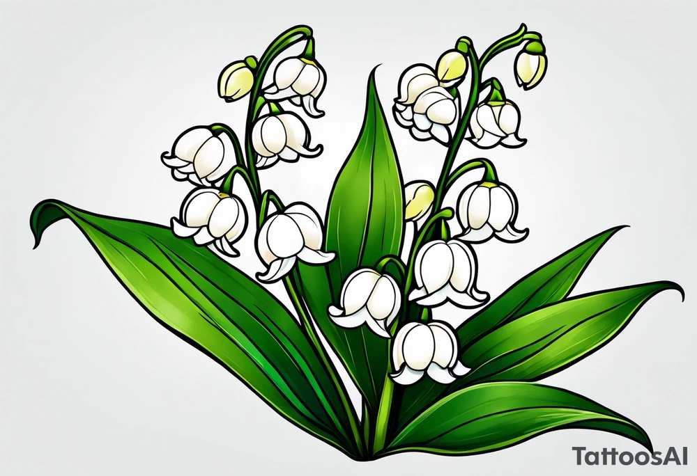 Neo traditional lily of the valley tattoo idea