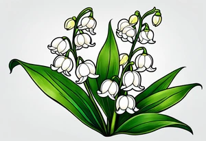 Neo traditional lily of the valley tattoo idea