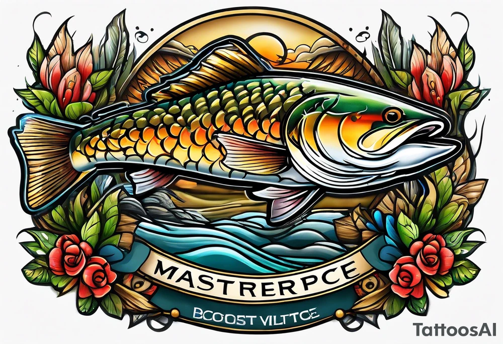 Fishing and hunting tattoo idea