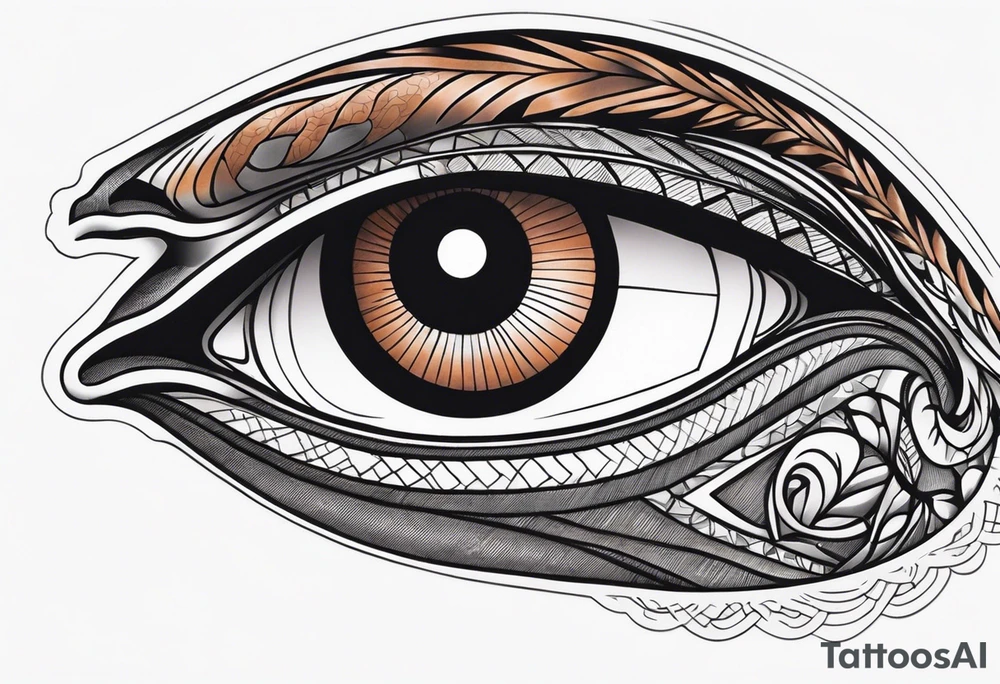 Side view of a Snake eye with copper iris tattoo idea