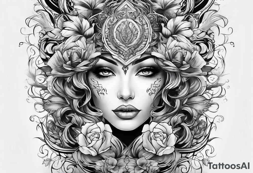 full sleeve sketch tattoo idea