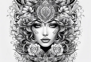 full sleeve sketch tattoo idea