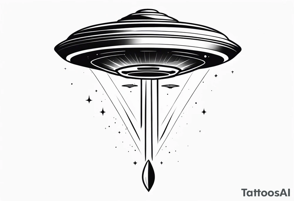 alien ufo with beam tattoo idea