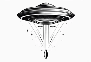 alien ufo with beam tattoo idea