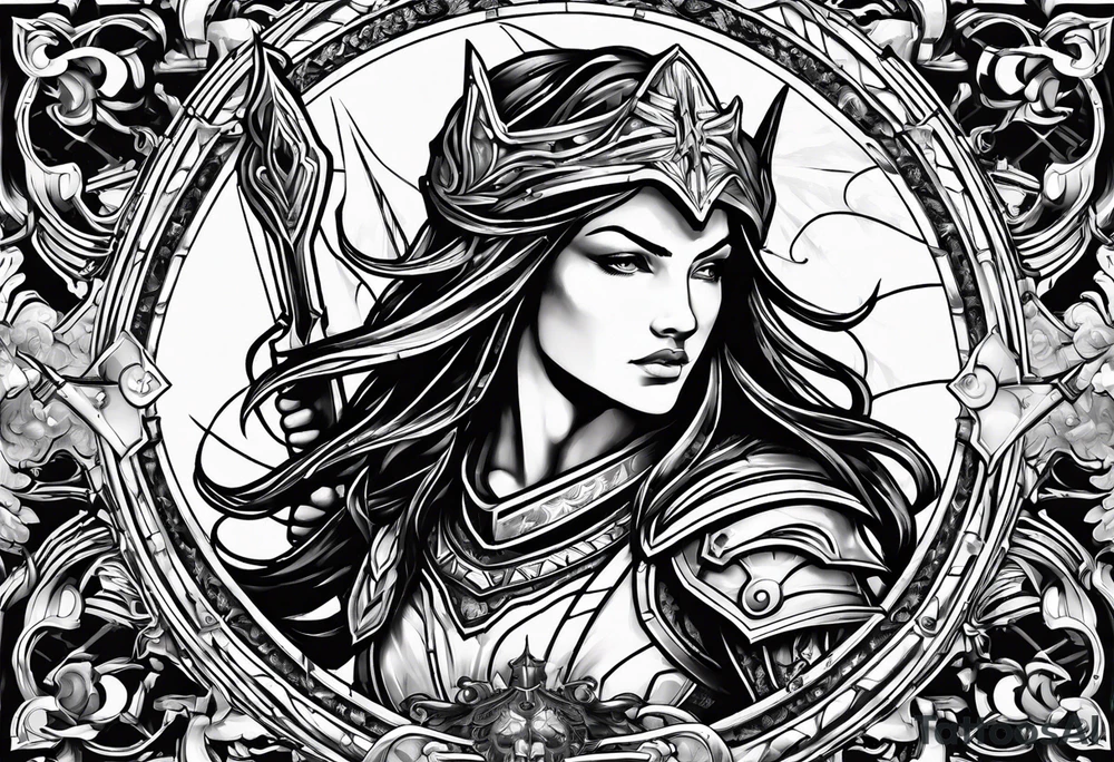 sagittarius, faith, strong, warrior, god, jesus, christ tattoo idea