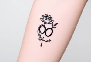 zodiac sign "pisces + cancer" inside a flower tattoo idea