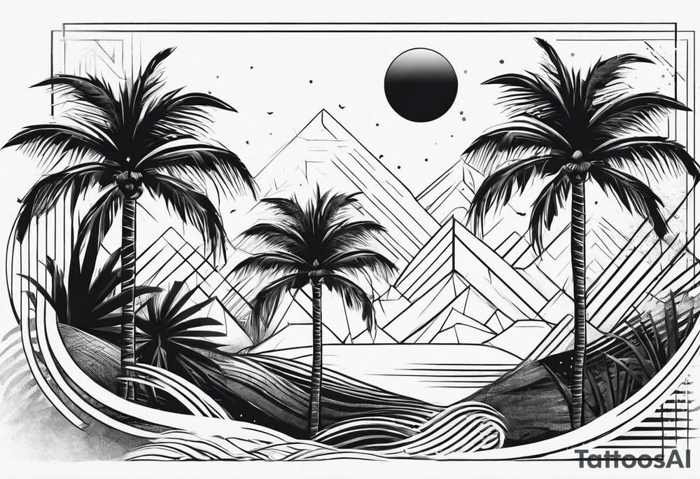 Palm trees tattoo idea