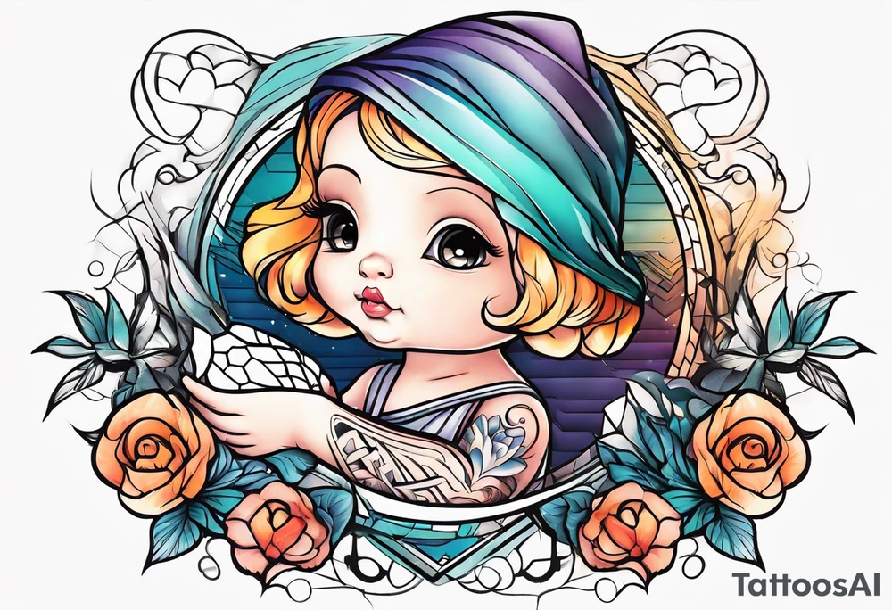 Baby write tattoo idea