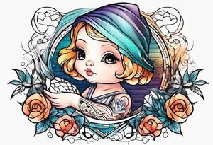 Baby write tattoo idea