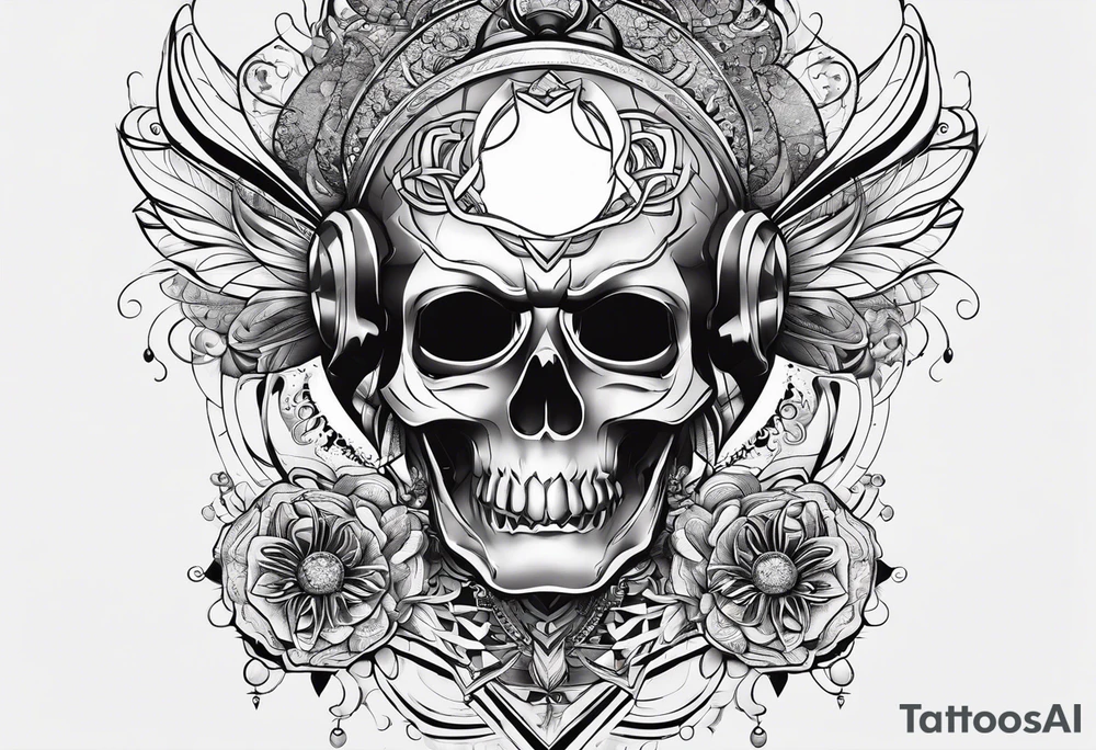 atom with quantum electron cloud tattoo idea