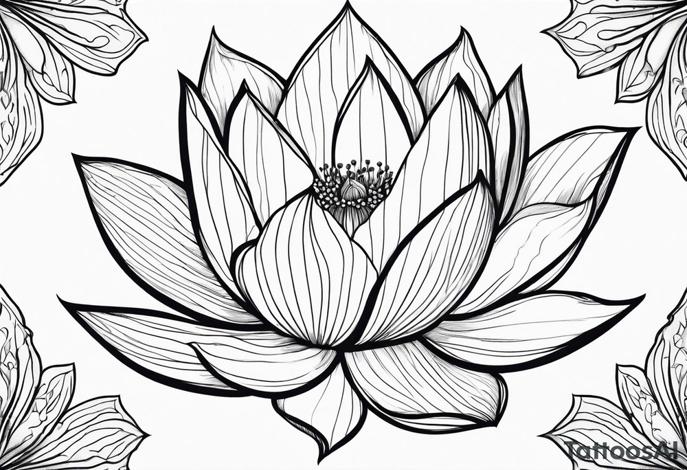 white lotus flower outline tattoo idea