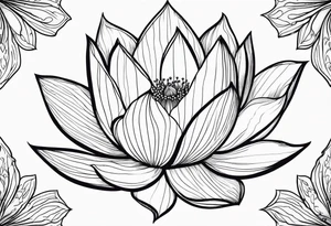 white lotus flower outline tattoo idea