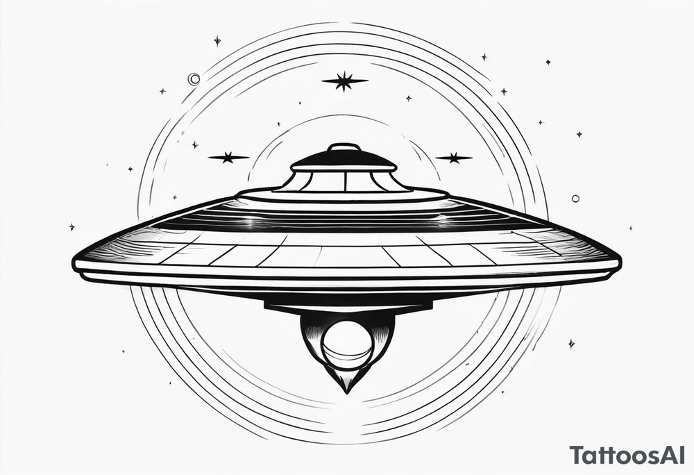 alien ufo with beam tattoo idea