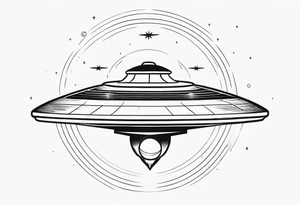 alien ufo with beam tattoo idea