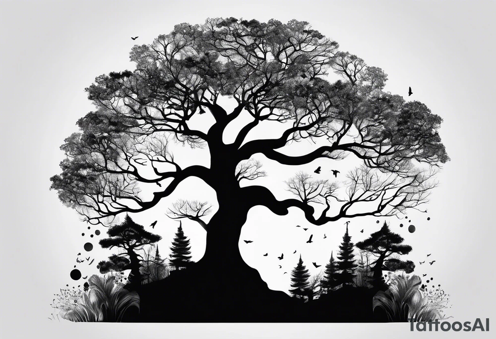 Bäume silhouette tattoo idea
