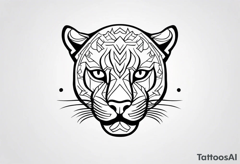 Black minimalist tattoo of a panther tattoo idea