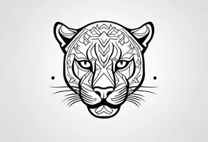 Black minimalist tattoo of a panther tattoo idea
