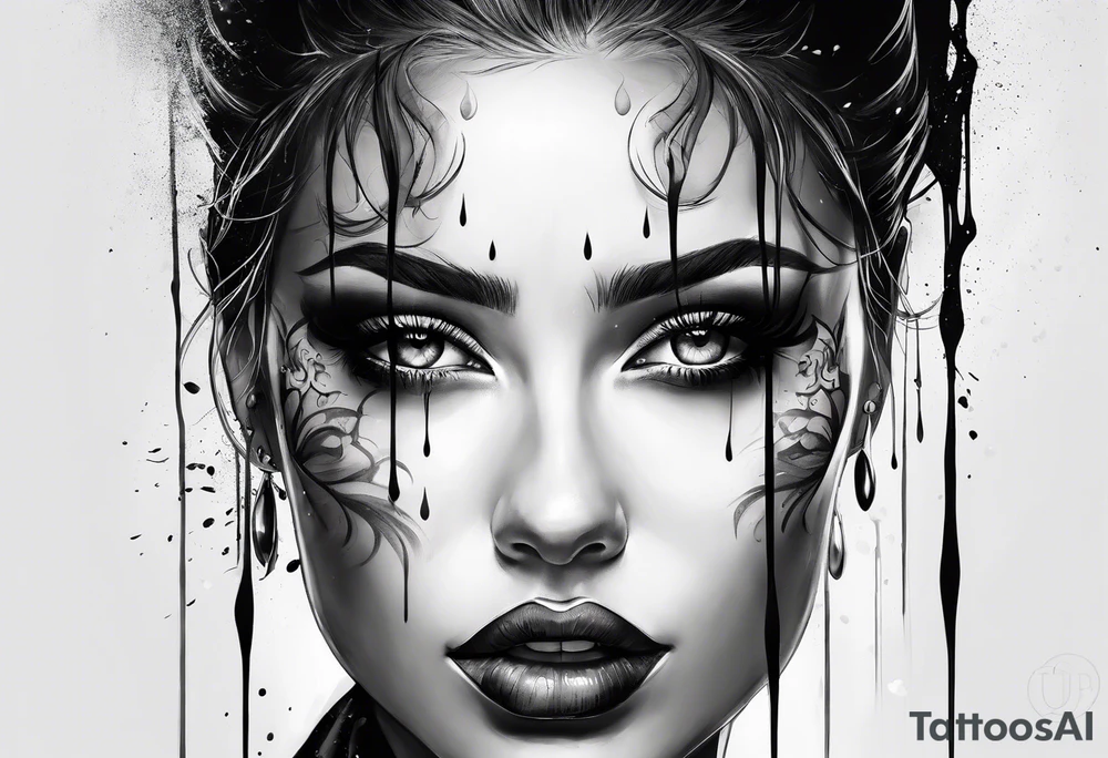 Eye melting with wax drips tattoo idea