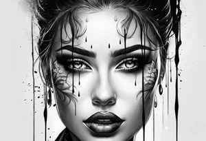 Eye melting with wax drips tattoo idea