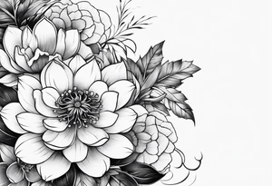 traditional Japanese flowers, whole sleeve tattoo idea