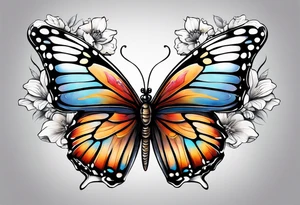 butterfly, snow, flower tattoo idea