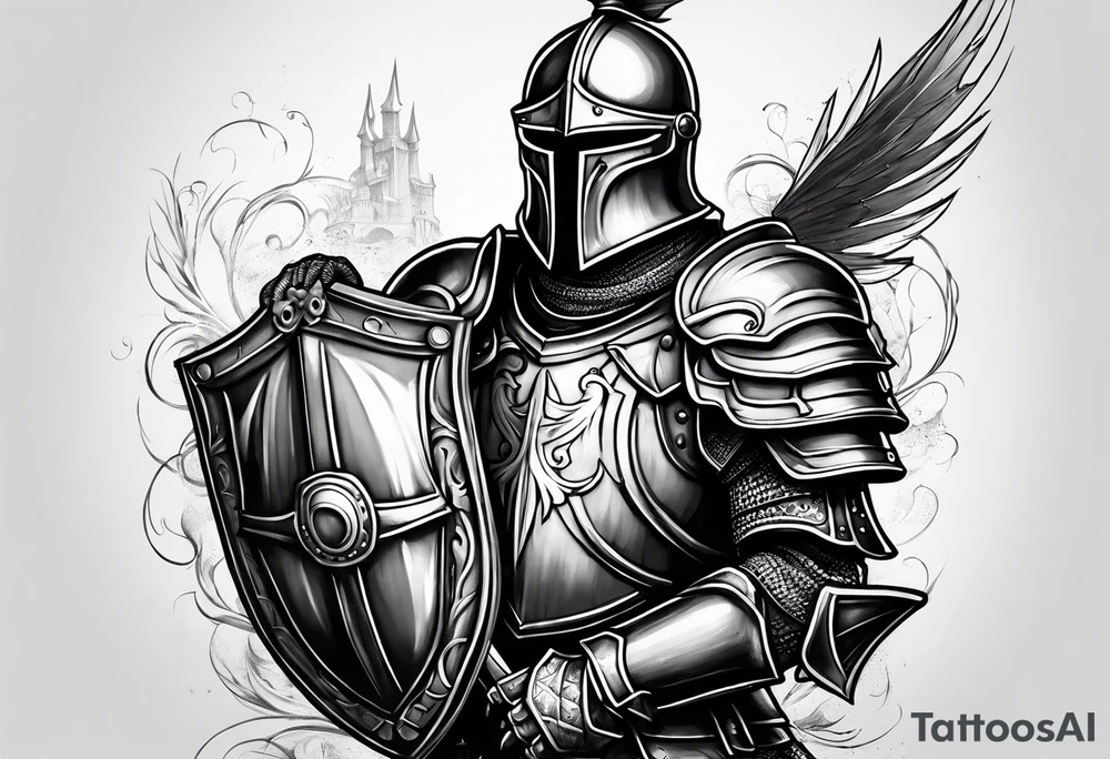 knight with heavy armor tattoo idea