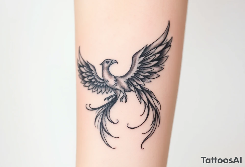Phoenix bird and the two of cups tarot tattoo idea