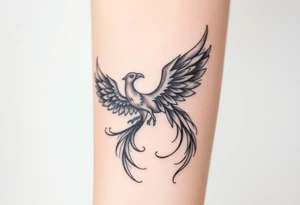 Phoenix bird and the two of cups tarot tattoo idea