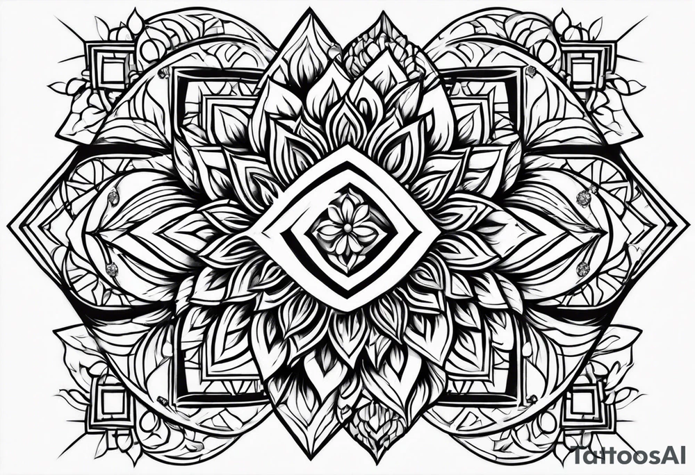 sun flower diamond fire infinity tattoo idea